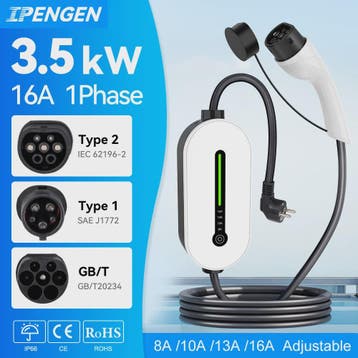 IPENGEN EV Laadstation Type 2/Type 1/GBT - 16A Wallbox EVSE, Verzenden, Nieuw