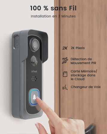 ieGeek Draadloze Deurbel met Camera - 2K, IP66 Waterdicht, G, Verzenden, Nieuw