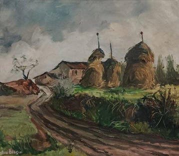 Escuela Posimpresionista Europea (XX) - De camino al pueblo, Antiek en Kunst