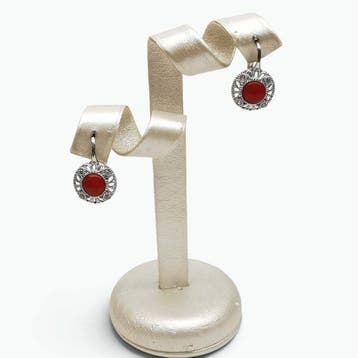 Koraal - Zilver - Oorbellen - Italiaans handwerk
