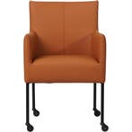 Leren eetkamerstoel Desire - Hermes Cognac (cognac/oranje), Ophalen of Verzenden, Nieuw, Leer, Bohemian, Industrieel, Modern, Scandinavisch