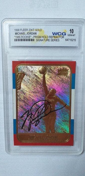 1998 Fleer 23KT Gold Michael Jordan 1986 Rookie - Prism Holo, Nieuw
