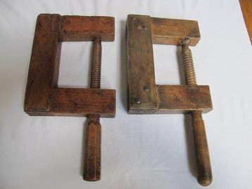 Antieke houten lijmklemmen 1920 - Werktuig (2) Industrial