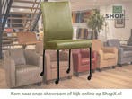 Leren eetkamerstoel Comfort met wieltjes - Vintage Olive, Overige kleuren, Nieuw, Leer, Ophalen of Verzenden