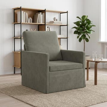 vidaXL Fauteuil Lichtgrijs 70 x 81 x 82 cm Katoen Stof, Huis en Inrichting, Eenpersoons, Verzenden, Nieuw, Minder dan 150 cm