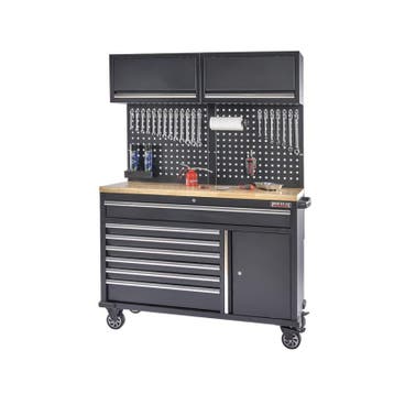 Verrijdbare werkbank met lades, gereedschapsbord,, Ophalen of Verzenden, Nieuw