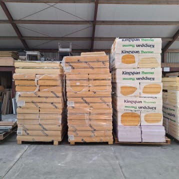 Partij divers isolatiemateriaal, O.a. Kingspan, op 3x pal, Nieuw