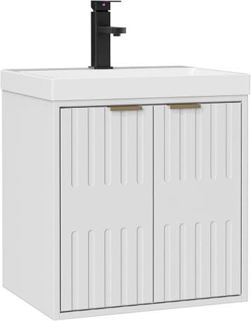 UEV Wastafel klein met onderkast voor gastentoilet hangend 4, Verzenden, Zo goed als nieuw