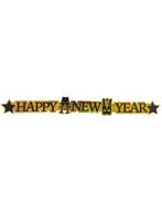 Happy New Year Banner Goud 113cm, Hobby en Vrije tijd, Ophalen of Verzenden, Nieuw