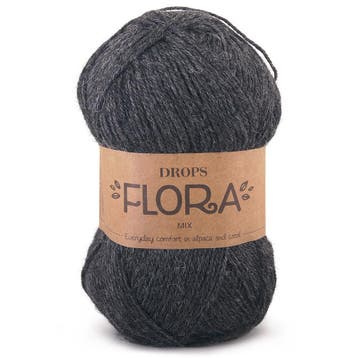DROPS Flora Mix - 05 donkergrijs - Wol Garen, Ophalen of Verzenden, Nieuw
