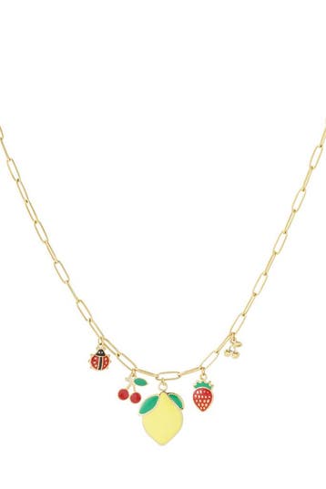 Goudlief Lieveheersbeestjes ketting (Hangerkettingen), Verzenden, Nieuw, Zilver, Overige materialen