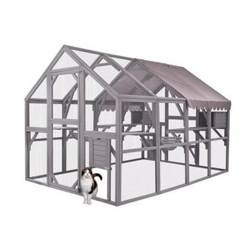 MaxxPet Kattenkooi - kattenvolière - 280x180x174cm Grijs, Verzenden, Nieuw