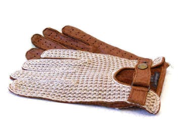 Handschoenen Wanten Leer half-heel vingers, Pilotcaps Helmen, Leren (auto) Handschoenen, Pilotcaps en  uit Lapland half heel, Nieuw