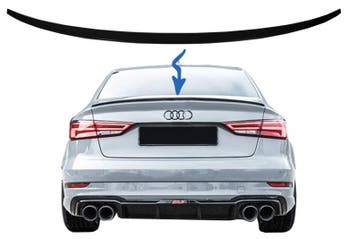 Spoiler passend voor Audi A3 8V Limousine Glans Zwart, Auto-onderdelen, Ophalen of Verzenden, Nieuw