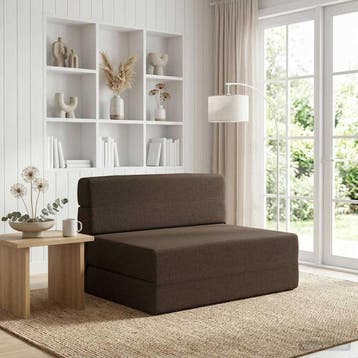 vidaXL Vouwbare Bankbed Taupe 70 x 72 x 60 cm Stof, Verzenden, Nieuw, Stof, Minder dan 150 cm