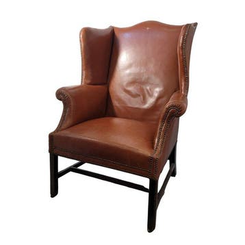 Fauteuil - Leder, Hout