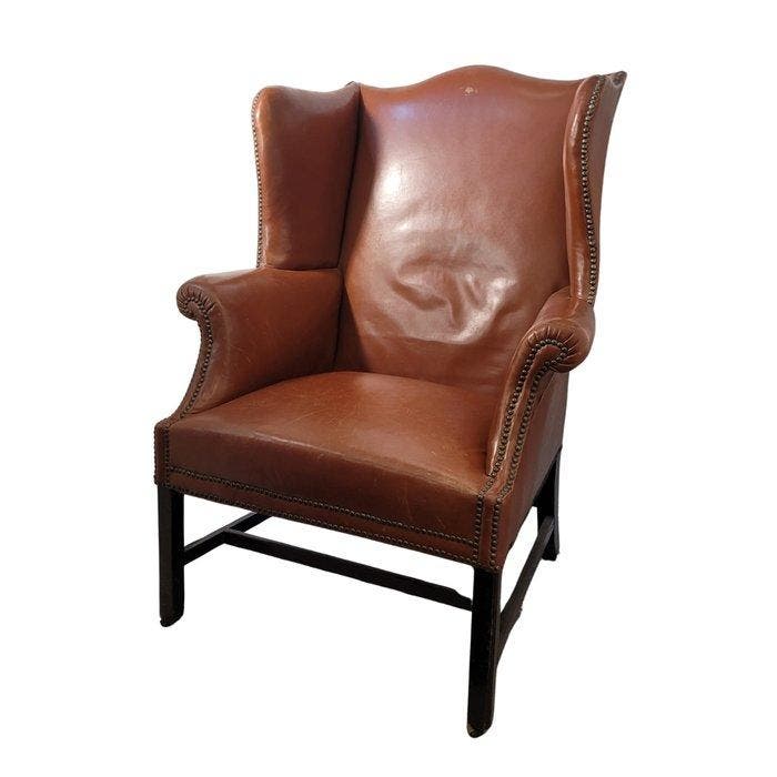 Fauteuil - Leder, Hout, Antiek en Kunst, Curiosa en Brocante