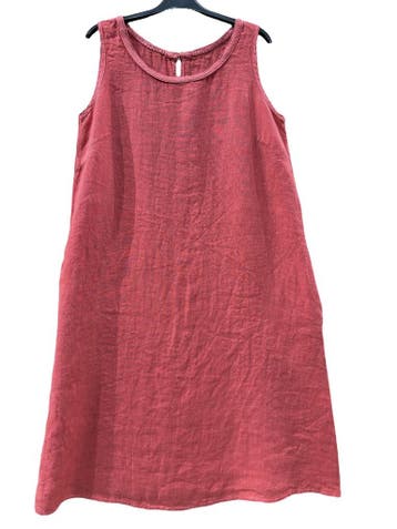 Puur linnen jurk - mouwloos - ronde hals - zijzakken -, Kleding | Dames, Nieuw