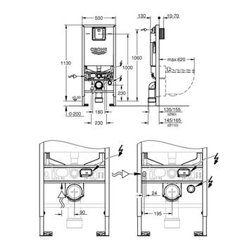 Inbouwreservoir Grohe Rapid SLX met Afvoerbocht, Ophalen of Verzenden, Nieuw