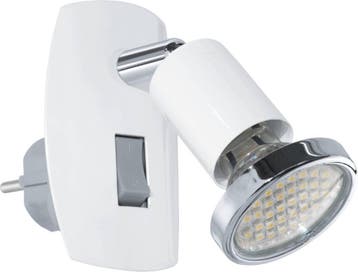 EGLO Mini 4 - Stekkerlamp - 1 Lichts - Wit/Chroom, Ophalen of Verzenden, Nieuw