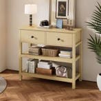 Nieuwe Houten Consoletafel – 2 Lades en Planken, 85x35x77cm, Verzenden