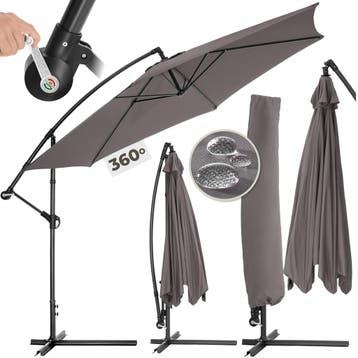 Parasol zweefparasol Ciccio Ø 350cm met beschermhoes - grijs, Verzenden, Nieuw