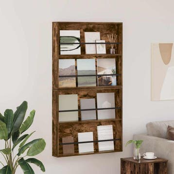 vidaXL Tijdschrift Rek 2 st Gerookt eiken 80 x 12 x 70 cm, Verzenden, Nieuw