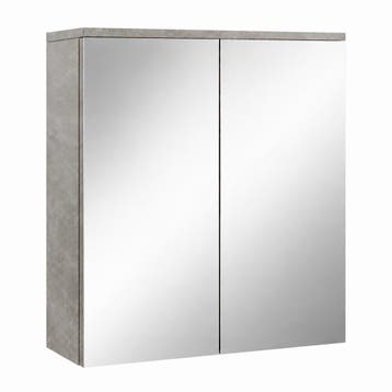 Spiegelkast Toledo 60 x 20 x 60 cm Beton Grijs Badkamerkast, Huis en Inrichting, Verzenden, Nieuw, Spiegelkast
