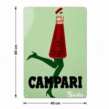 Campari Soda Heavy Metal-bord 40 × 60 cm – Bar- en, Antiek en Kunst