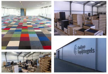Graphic M grijs-geel - Restpartij Tapijttegels - 20 m², Nieuw, Ophalen of Verzenden, Tapijttegels, Modern