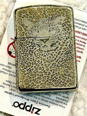 Zippo - Zonder minimumprijs - Aansteker - Messing, Leopard, Nieuw