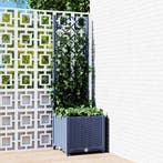 vidaXL Plantenbak met trellis blauwgrijs 40x40x136 cm PP, Tuin en Terras, Kunststof, Verzenden, Minder dan 60 cm, Nieuw