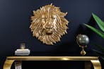 Gouden wanddecoratie WILDLIFE LION 60cm gouden metalen, Huis en Inrichting, Woonaccessoires | Overige, Ophalen of Verzenden, Nieuw