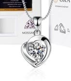 Zilveren ketting met moissenaite, Sieraden, Tassen en Uiterlijk, Kettingen, Nieuw, Ophalen of Verzenden, Met hanger, Zilver