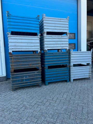 10x Gebruikte stapelbak 1000x800x600mm grijs gelakt, Ophalen, Gebruikt, Bak of Kist