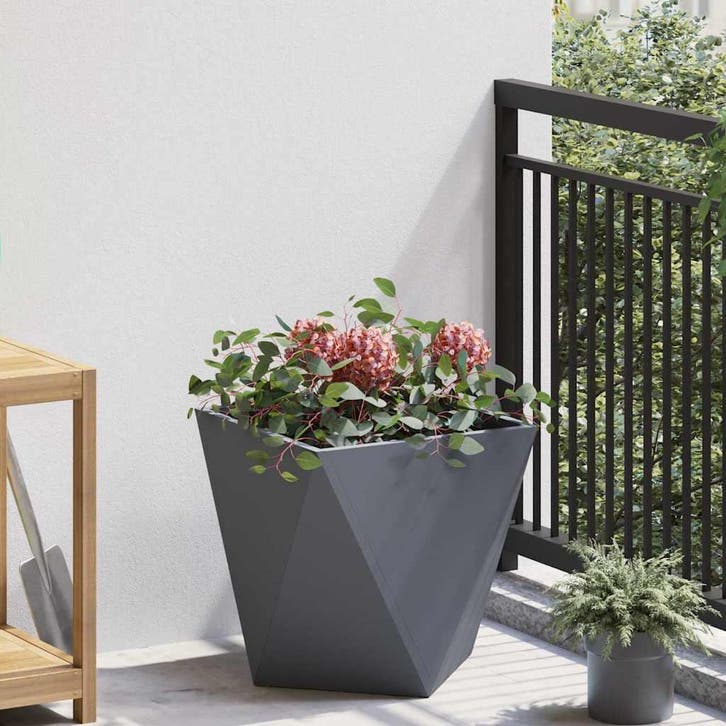 vidaXL Plantenbak Antraciet 40 x 40 x 40 cm Staal, Tuin en Terras, Bloembakken en Plantenbakken, Minder dan 60 cm, Nieuw, Metaal