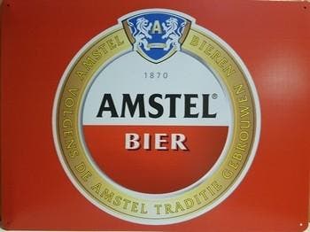 Amstel bier logo metalen pubbord, Verzamelen, Ophalen of Verzenden, Nieuw