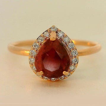 Zonder minimumprijs - Ring - 14 karaat Roségoud, 1,82 gram, Nieuw