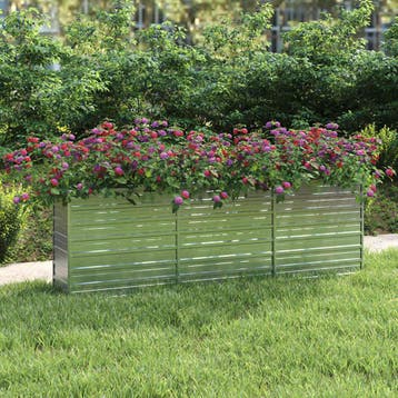 vidaXL Plantenbak verhoogd 240x40x77 cm gegalvaniseerd staal, Verzenden, Minder dan 60 cm, Nieuw, Metaal