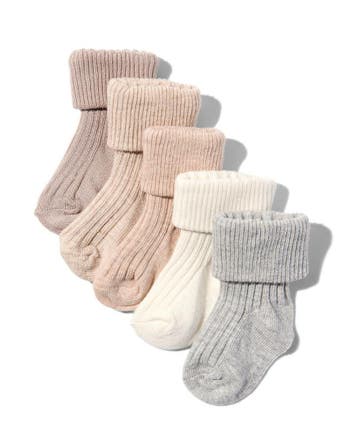 HEMA Baby sokken met bamboe - 5 paar beige, Verzenden, Nieuw