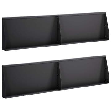 vidaXL Keerwand 4 st 80 x 12 x 50 cm Staal Zwart, Verzenden, Nieuw