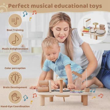 Houten Montessori Muziektafel voor Baby's & Kinderen - Xylof, Kinderen en Baby's, Verzenden, Nieuw