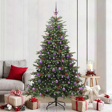 vidaXL Kunstkerstboom Groen 210 cm PVC en Metaal en Plastic, Diversen, Verzenden, Nieuw