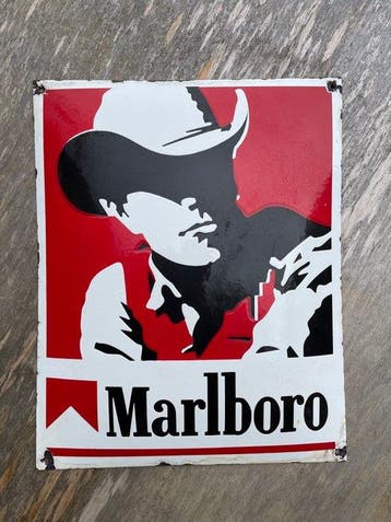 Emaille bord - MARLBORO sigaretten emaillebord van 50 cm,