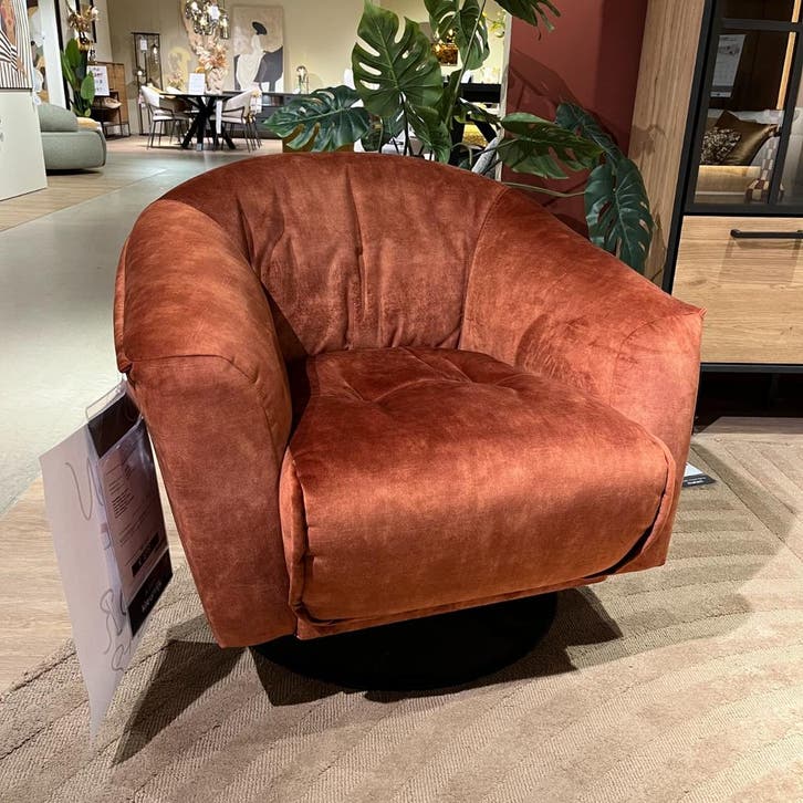 Cloud Draaifauteuil Karese Koper - Henders en Hazel, Huis en Inrichting, Fauteuils, 75 tot 100 cm, Nieuw, 50 tot 75 cm, Ophalen of Verzenden