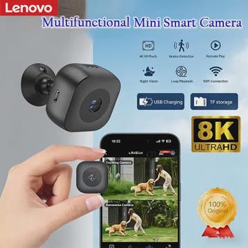 Lenovo Mini WiFi Camera 4K HD Beveiligingscamera met Nachtzi, Verzenden, Nieuw