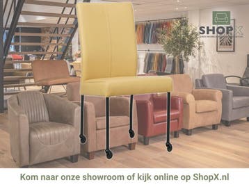 Leren eetkamerstoel Comfort met wieltjes - Toledo Dessert, Huis en Inrichting, Stoelen, Overige kleuren, Nieuw, Leer, Ophalen of Verzenden
