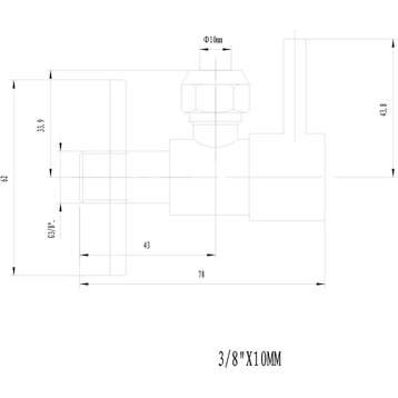 Xellanz Minimal Hoekstopkraan - 3/8x3/8 - of Knel - 10mm -, Ophalen of Verzenden, Nieuw