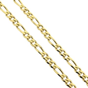 Gouden Figaro schakelketting, Sieraden, Tassen en Uiterlijk, Kettingen, Ophalen of Verzenden, Gebruikt, Goud, Goud