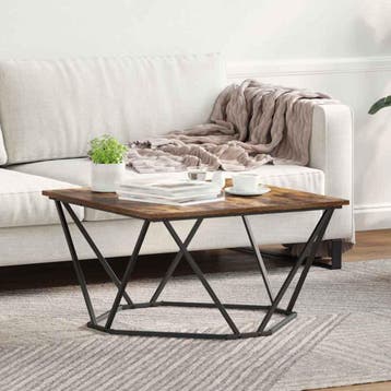 vidaXL Salontafel Gerookt eiken 80 x 80 x 45 cm, Verzenden, Vierkant, Nieuw, 50 tot 100 cm